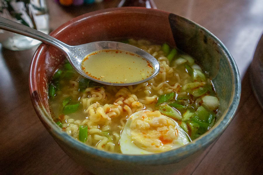 Chicken of the woods broth ramen