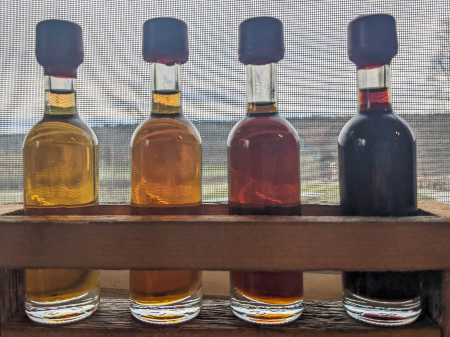 Different grades of maple syrup
