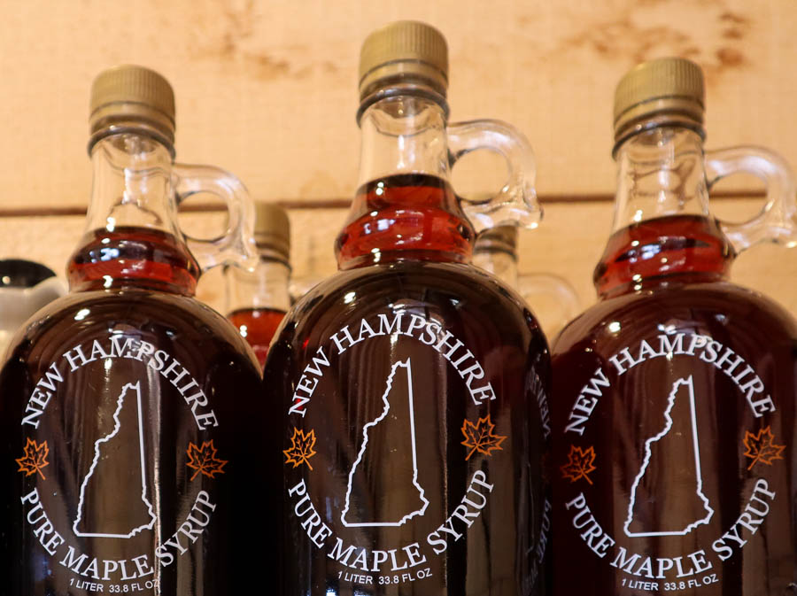 Freshly bottled maple syrup