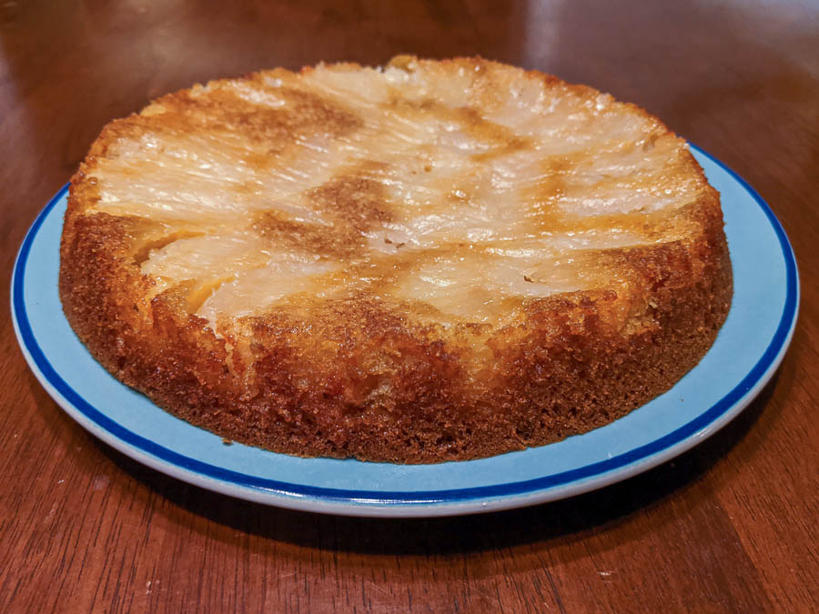 Fresh spicebush berry apple cake